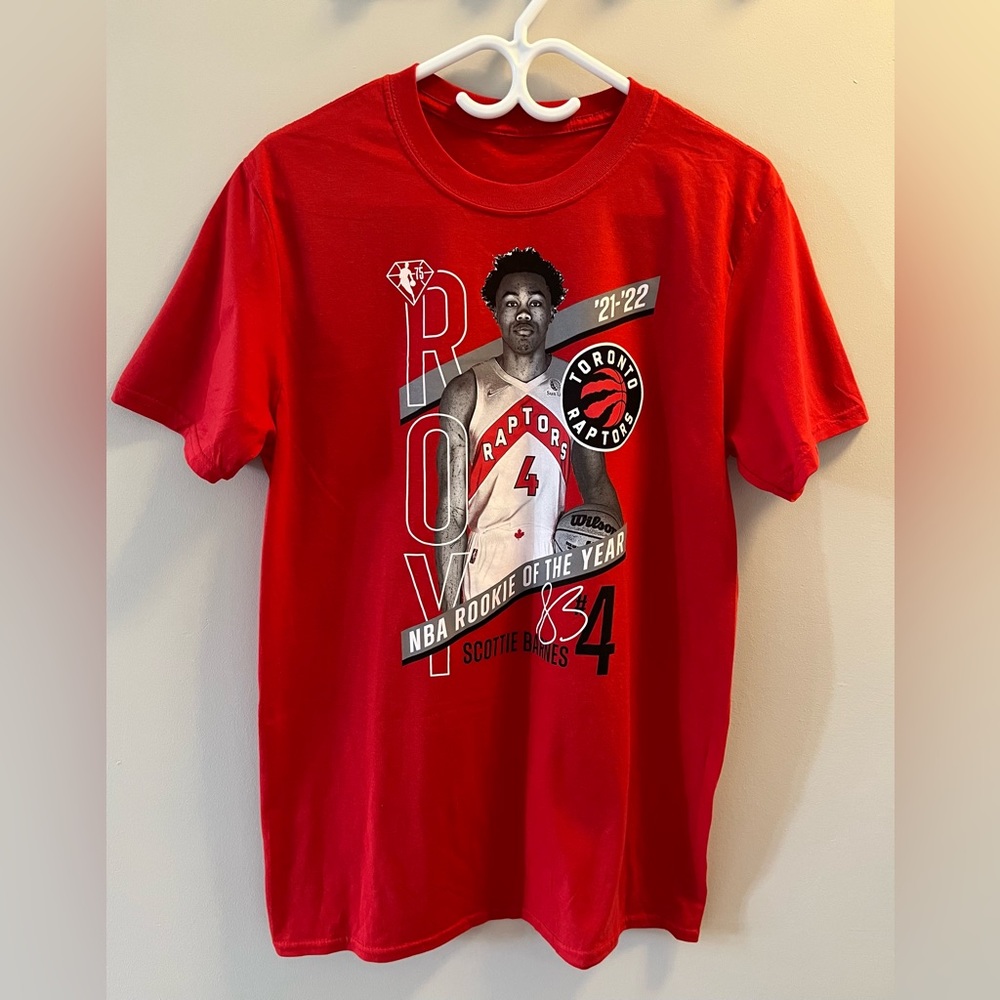 Raptors Men’s Scottie Barnes Rookie of the Year T-Shirt, Color-Red, ROY